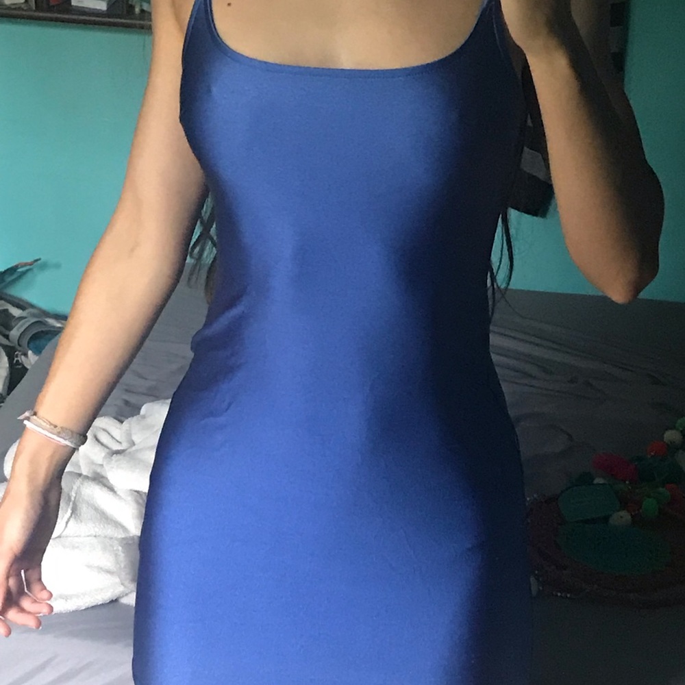 blue bodycon dress